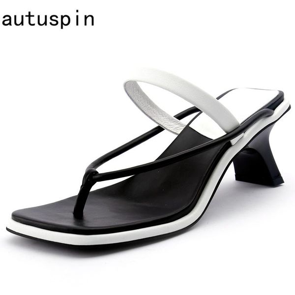 sandals autuspin fashion women flip flops design genuine leather woman party street shoes novelty concise narrow band heels, Black
sandals autuspin fashion women flip flops design genuine leather woman party street shoes novelty concise narrow band heels, Black