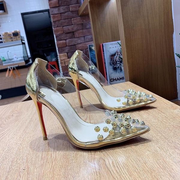 dress shoes in autumn 2021, the rivet high heels women's follow stars with transparent plastic pointed, Black
dress shoes in autumn 2021, the rivet high heels women's follow stars with transparent plastic pointed, Black