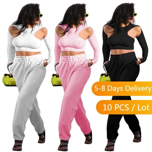 women's two piece pants wholesale items streetwear women set fall clothes hollow out crop and sets womens outfits by dhl, White
women's two piece pants wholesale items streetwear women set fall clothes hollow out crop and sets womens outfits by dhl, White