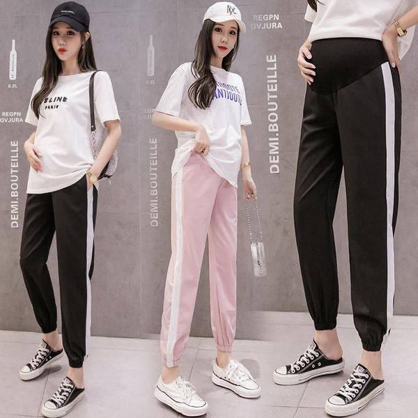 maternity bottoms 509# pants summer adjustable stripe high waist loose elastic belly support trousers, White
maternity bottoms 509# pants summer adjustable stripe high waist loose elastic belly support trousers, White
