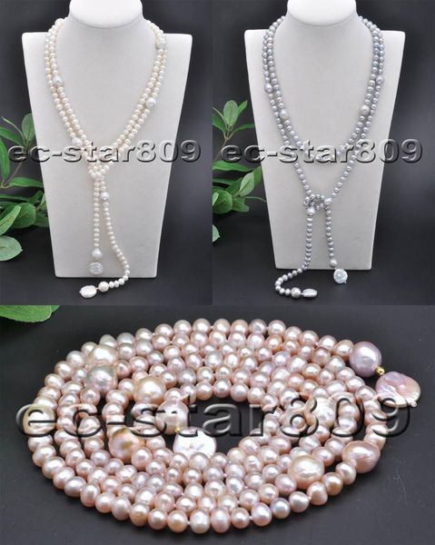 pendant necklaces p5766 50" gray lavender white coin & round edison keshi reborn pearl necklace, Silver
pendant necklaces p5766 50" gray lavender white coin & round edison keshi reborn pearl necklace, Silver