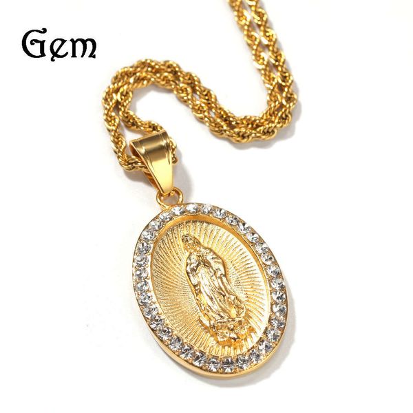hip hop stainless steel diamond halo madonna pendant stereo madonna oval army pendant men's rap jewelry, Silver
hip hop stainless steel diamond halo madonna pendant stereo madonna oval army pendant men's rap jewelry, Silver