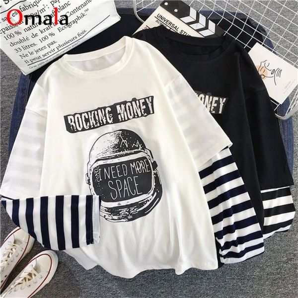 harajuku female t-shirts autumn women long sleeve t-shirt casual letter printed patchwork stripe oversize black streetwear 220226, White
harajuku female t-shirts autumn women long sleeve t-shirt casual letter printed patchwork stripe oversize black streetwear 220226, White