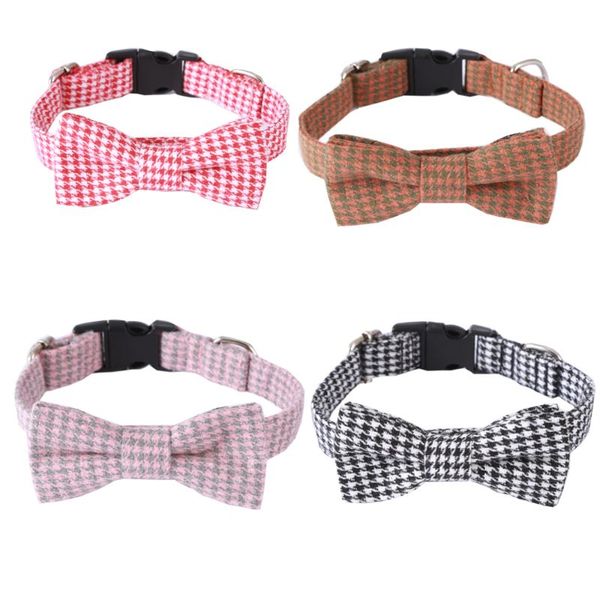 dog collars & leashes houndstooth printed collar soft cotton fabric adjustable pet neck with detachable bow tie for small medium large dogs
dog collars & leashes houndstooth printed collar soft cotton fabric adjustable pet neck with detachable bow tie for small medium large dogs