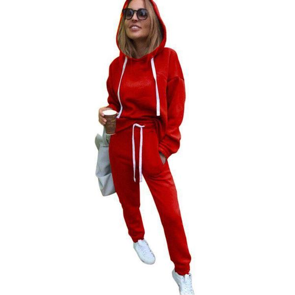 women's two piece pants hooded set and warm winter outfits pure color hoodies, White
women's two piece pants hooded set and warm winter outfits pure color hoodies, White