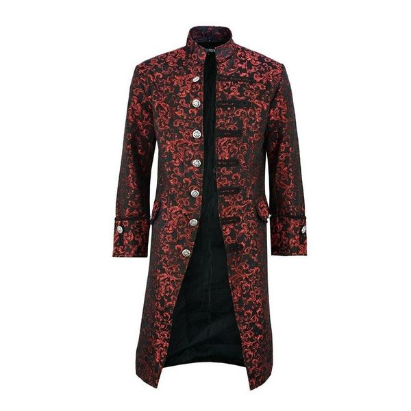 men's trench coats mens vintage tailcoat jacket gothic long steampunk formal victorian frock coat men cosplay stage performance costume, Tan;black 
men's trench coats mens vintage tailcoat jacket gothic long steampunk formal victorian frock coat men cosplay stage performance costume, Tan;black
