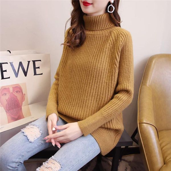 women's sweaters turtleneck 2021 thick warm pullover knitwear sweater korean elegant long sleeve casual loose, White;black
women's sweaters turtleneck 2021 thick warm pullover knitwear sweater korean elegant long sleeve casual loose, White;black