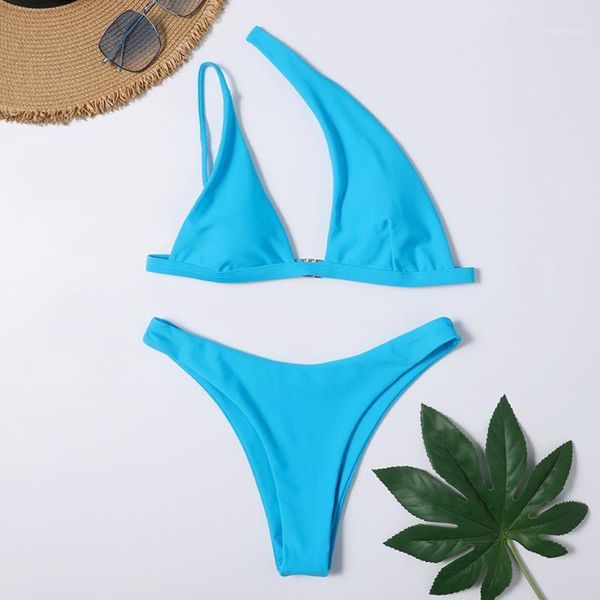 women's swimwear solid one shoulder bikini set hollow swimsuit low waist thong biquini high cut bathing suit push up swim a50, White;black
women's swimwear solid one shoulder bikini set hollow swimsuit low waist thong biquini high cut bathing suit push up swim a50, White;black