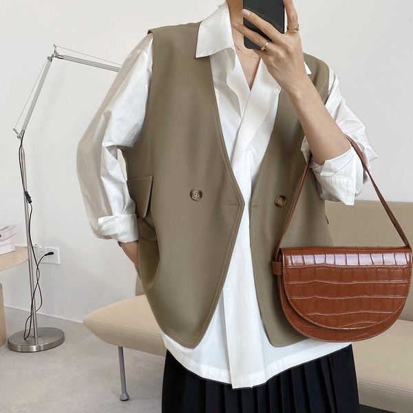 suit vest women spring loosev-neck casual sleeveless jacket female 210607, Black;white
suit vest women spring loosev-neck casual sleeveless jacket female 210607, Black;white