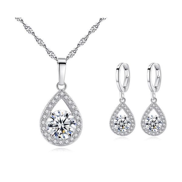 earrings & necklace 1 sets water drop shape setting cubic zirconia silver color copper material party jewelry for women
earrings & necklace 1 sets water drop shape setting cubic zirconia silver color copper material party jewelry for women