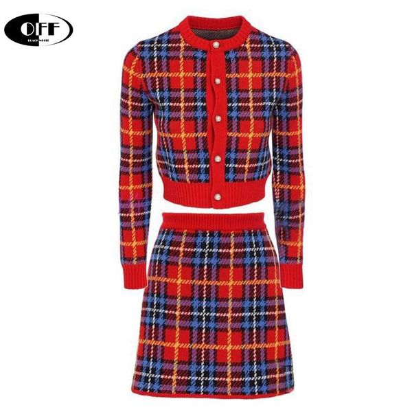 women's tracksuits vintage red plaid two piece set skirt autumn winter o-neck single breasted sweater cardigan + mini pencil 2 sets mi, Gray
women's tracksuits vintage red plaid two piece set skirt autumn winter o-neck single breasted sweater cardigan + mini pencil 2 sets mi, Gray