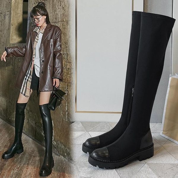 boots autumn and winter 2021 bobbin high tube knight thick soled round head back zipper, Black
boots autumn and winter 2021 bobbin high tube knight thick soled round head back zipper, Black