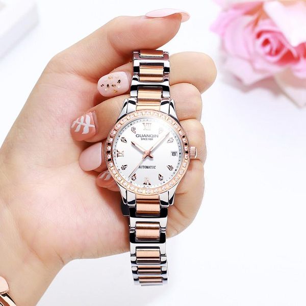 wristwatches guanqin women watches rose gold ladies watch stainless steel band classic bracelet female clock relogio 2021, Slivery;brown
wristwatches guanqin women watches rose gold ladies watch stainless steel band classic bracelet female clock relogio 2021, Slivery;brown