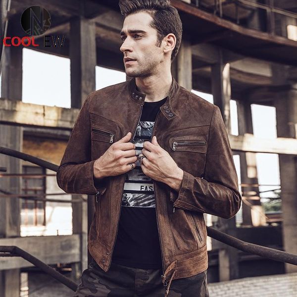 men's leather & faux mens natural pigskin jacket stand collar windproof biker genuine slim fit brown short coat plus size, Black
men's leather & faux mens natural pigskin jacket stand collar windproof biker genuine slim fit brown short coat plus size, Black