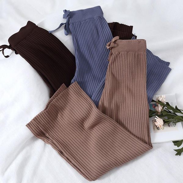 women's pants & capris spring autumn high drawstring knit wide leg loose wild casual trouserss a041, Black;white
women's pants & capris spring autumn high drawstring knit wide leg loose wild casual trouserss a041, Black;white