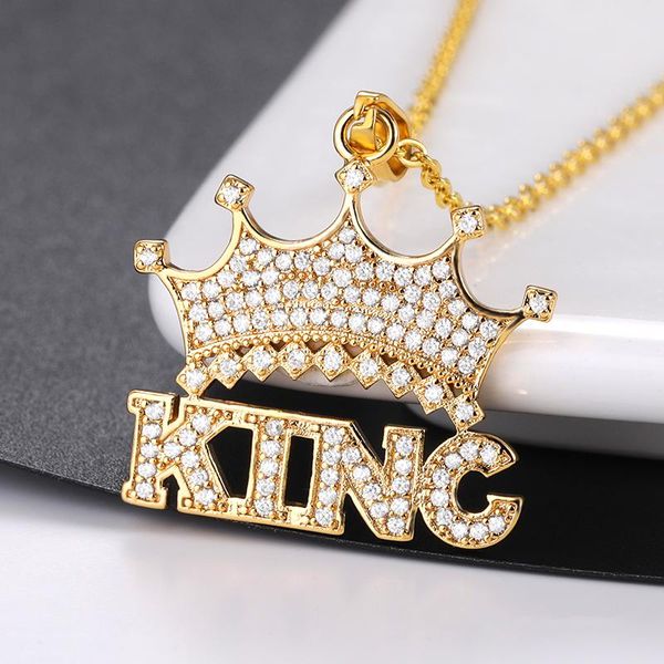 pendant necklaces hip hop king crown for women men zircon gold stainless steel chain fashion party couple jewelry gifts, Silver
pendant necklaces hip hop king crown for women men zircon gold stainless steel chain fashion party couple jewelry gifts, Silver