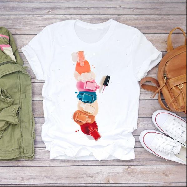 women t shirt cotton white casual round neck short sleeve female t shirts nail polish print vogue girls tees clothes
women t shirt cotton white casual round neck short sleeve female t shirts nail polish print vogue girls tees clothes