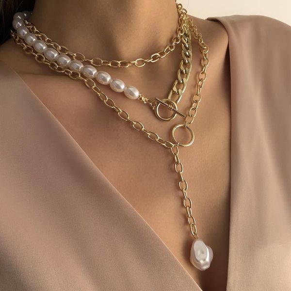 chains punk multi layered metal toggle clasp choker pearl necklace 2021 for women baroque coin necklaces jewelry, Silver
chains punk multi layered metal toggle clasp choker pearl necklace 2021 for women baroque coin necklaces jewelry, Silver