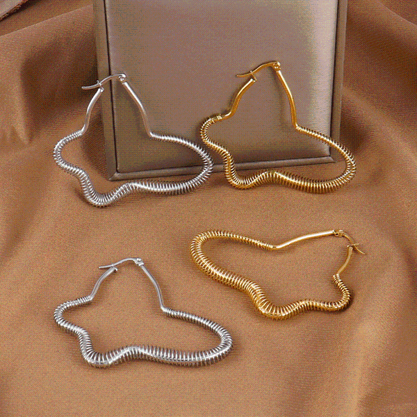hoop & huggie punk butterfly big earring stainless steel geometric earrings heart star round for women jewelry, Golden;silver
hoop & huggie punk butterfly big earring stainless steel geometric earrings heart star round for women jewelry, Golden;silver