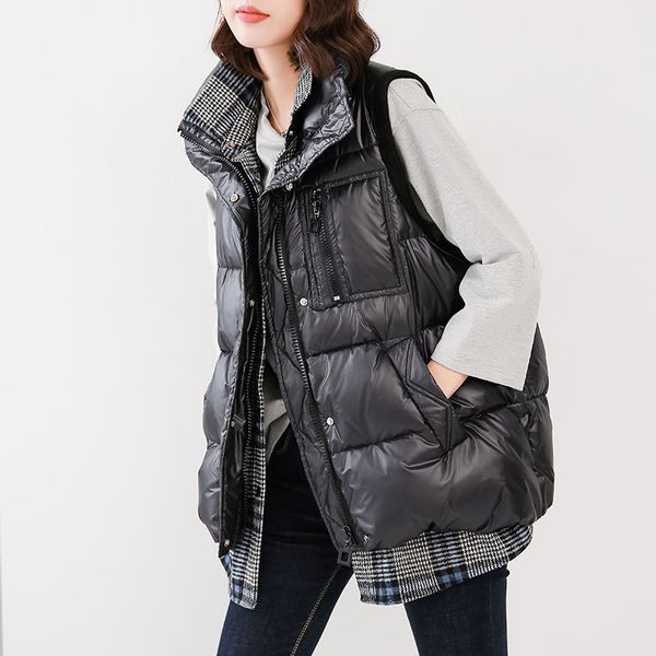fashion trendy fake two-piece checkered down 2021 winter drs korean loose vt women's coat, Black;white
fashion trendy fake two-piece checkered down 2021 winter drs korean loose vt women's coat, Black;white