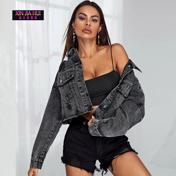 women's jackets fast delivery denim short jacket autumn fashion female hole casual lapel wild leisure full sleeve loose button, Black;brown
women's jackets fast delivery denim short jacket autumn fashion female hole casual lapel wild leisure full sleeve loose button, Black;brown