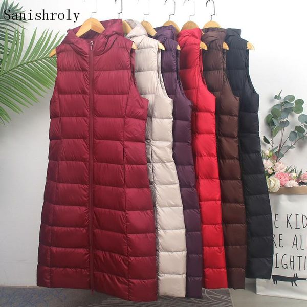 sanishroly plus size 3xl winter women hooded waistcoat ultra light duck down vest parka female long sleeveless vest se1107, Black;white
sanishroly plus size 3xl winter women hooded waistcoat ultra light duck down vest parka female long sleeveless vest se1107, Black;white