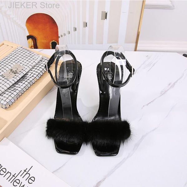 dress shoes summer special shaped heel high heeled word belt wild fashion furry sandals party patent leather women's, Black
dress shoes summer special shaped heel high heeled word belt wild fashion furry sandals party patent leather women's, Black