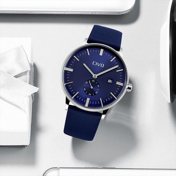 wristwatches civo mens watches genuine leather waterproof analogue quartz wrist watch for men business clock reloj hombre, Slivery;brown
wristwatches civo mens watches genuine leather waterproof analogue quartz wrist watch for men business clock reloj hombre, Slivery;brown