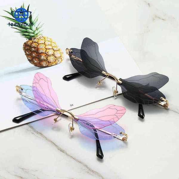 aviator sunglasses teenyoun butterfly dragonfly wings women retro brand design sun luxury polygonal frameless oculos, White;black
aviator sunglasses teenyoun butterfly dragonfly wings women retro brand design sun luxury polygonal frameless oculos, White;black