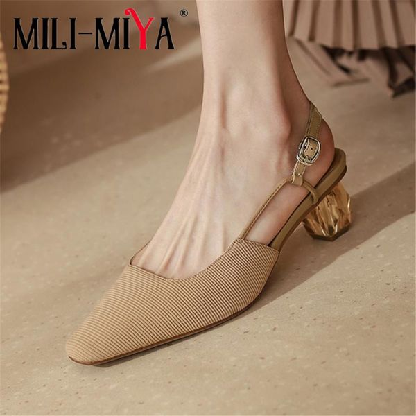 dress shoes mili-miya arrival casual sling back women kitting pumps round toe crystal thick heels buckle strap solid color party, Black
dress shoes mili-miya arrival casual sling back women kitting pumps round toe crystal thick heels buckle strap solid color party, Black