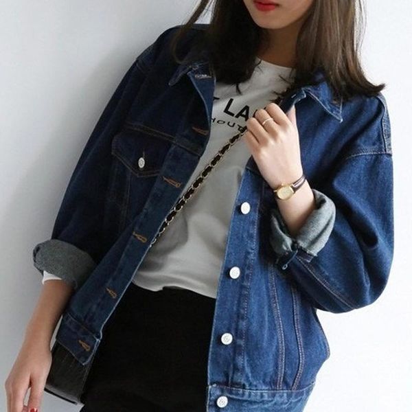 normov spring autumn women jackets solid long sleeve button pockets thin coats casual loose imitation cowboy jackets, Black;brown
normov spring autumn women jackets solid long sleeve button pockets thin coats casual loose imitation cowboy jackets, Black;brown