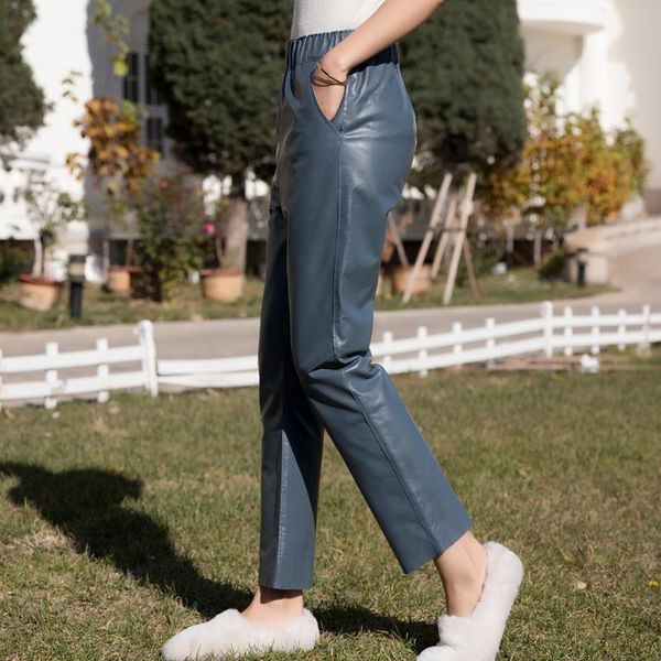 women's pants & capris 2021 female ankle length sheepskin fashion casual genuine real leather trousers women streetwear harem, Black;white
women's pants & capris 2021 female ankle length sheepskin fashion casual genuine real leather trousers women streetwear harem, Black;white
