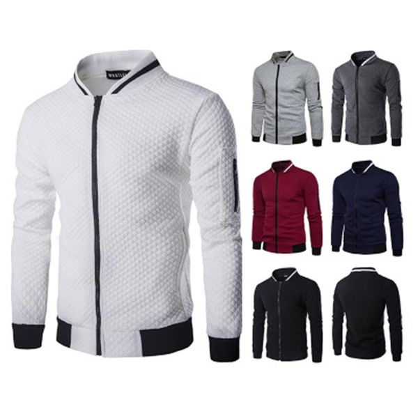 mens solid colors zipper hoodies fashion trend long sleeve diamond lattice cardigan sweatshirts male spring stand collar slim pullover, Black
mens solid colors zipper hoodies fashion trend long sleeve diamond lattice cardigan sweatshirts male spring stand collar slim pullover, Black