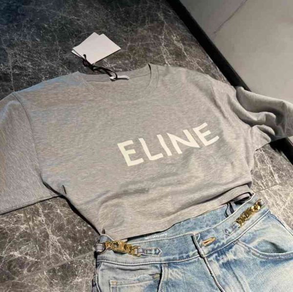 2022 factory wholesale new model high version ce22 spring and summer classic short open waist letter printed t-shirt loose round neck casual, White
2022 factory wholesale new model high version ce22 spring and summer classic short open waist letter printed t-shirt loose round neck casual, White