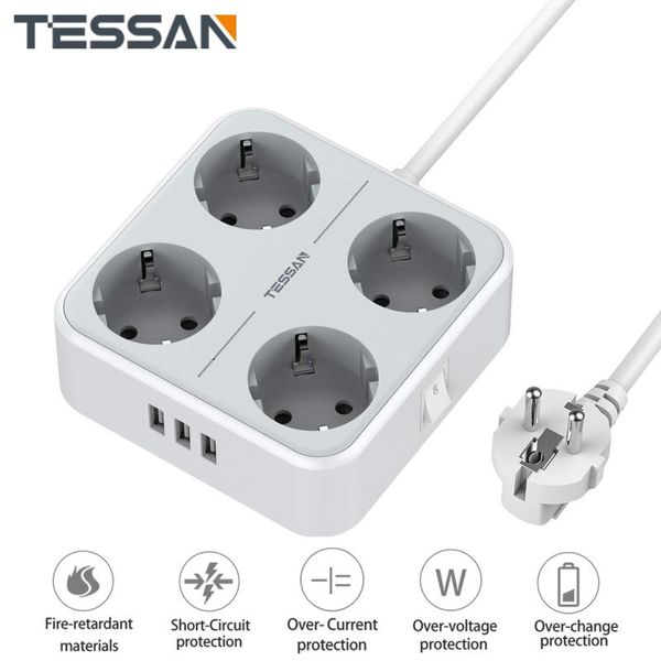 smart power plugs tessan multiple sockets strip with 4 outlets, 3 usb ports & on/off switch, wall mounting distributor for home office
smart power plugs tessan multiple sockets strip with 4 outlets, 3 usb ports & on/off switch, wall mounting distributor for home office