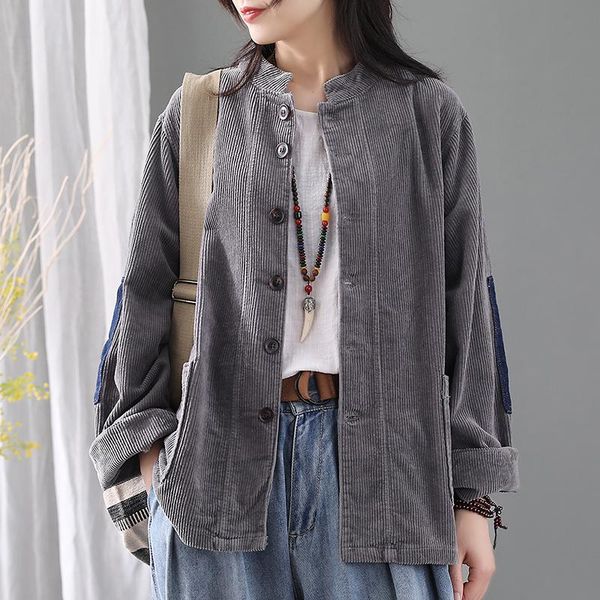women's jackets corduroy women patchwork pockets cardigan 2021 autumn winter casual fashion coat, Black;brown
women's jackets corduroy women patchwork pockets cardigan 2021 autumn winter casual fashion coat, Black;brown