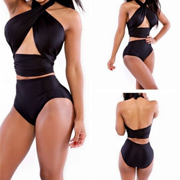 women high waisted bathing suits slim black push up chest wrapped halter bikini 5 colors
women high waisted bathing suits slim black push up chest wrapped halter bikini 5 colors
