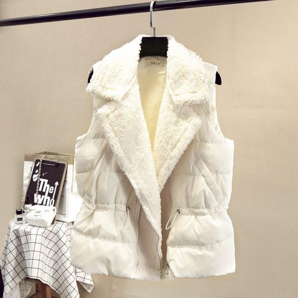 women's vests autumn and winter lamb wool down cotton vest jacket sleeveless lapel zipper pocket drawstring windproof warm traf, Black;white
women's vests autumn and winter lamb wool down cotton vest jacket sleeveless lapel zipper pocket drawstring windproof warm traf, Black;white