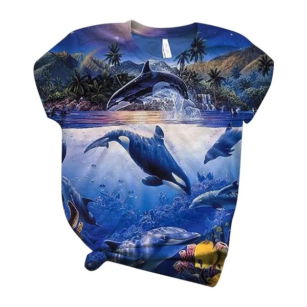 ocean animal print t-shirt 3d short glove large size of the harajuku woman's t-shirts ycgj, White
ocean animal print t-shirt 3d short glove large size of the harajuku woman's t-shirts ycgj, White
