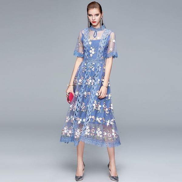 floral embroidery, thin blue waist track, party dress, ta9816 5je8, Black;gray
floral embroidery, thin blue waist track, party dress, ta9816 5je8, Black;gray