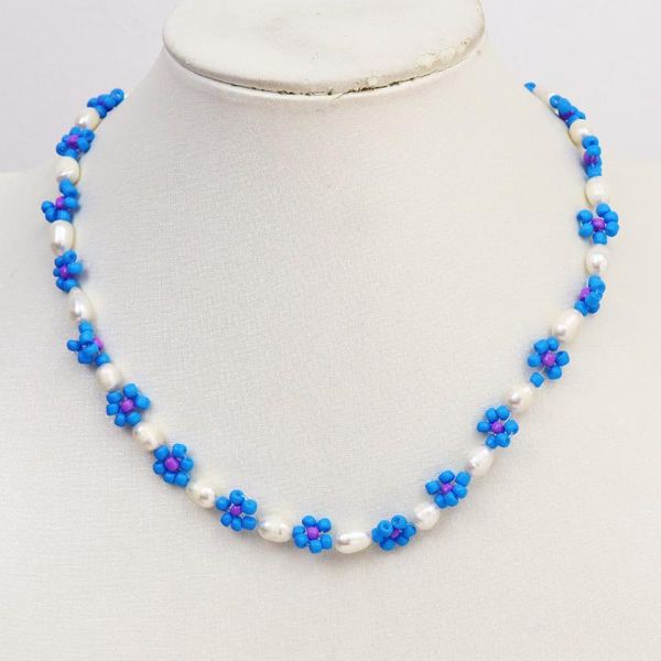 pendant necklaces 3 strand handmade freshwater pearls necklace blue flower jewelry elegant, Silver
pendant necklaces 3 strand handmade freshwater pearls necklace blue flower jewelry elegant, Silver