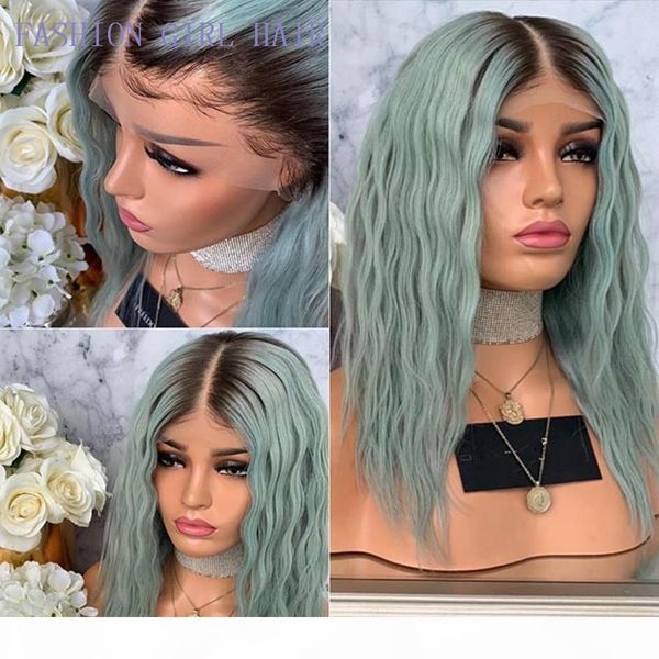 new middle part water wave bob wig ombre green color brazilian lace front wig pre plucked short synthetic wig for black women
new middle part water wave bob wig ombre green color brazilian lace front wig pre plucked short synthetic wig for black women