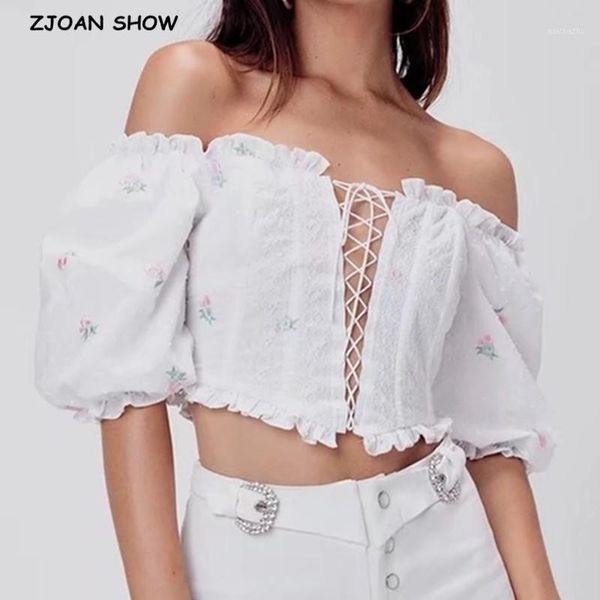 women's tanks & camis off shoulder embroidery flower lacing up short tank 2021 women ruffle spliced lace slash collar t-shirt crop, White
women's tanks & camis off shoulder embroidery flower lacing up short tank 2021 women ruffle spliced lace slash collar t-shirt crop, White