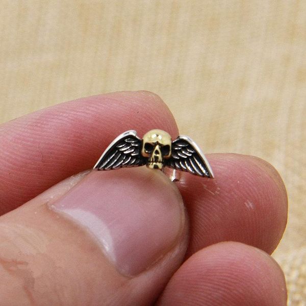 stud solid silver 925 punk skull wing earring men women gothic style 100% real sterling cool personalityjewelry, Golden;silver
stud solid silver 925 punk skull wing earring men women gothic style 100% real sterling cool personalityjewelry, Golden;silver
