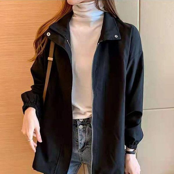 running jackets women jacket spring fall 2021 korean loose slimming all-match casual black tooling button zipper solid color stand-up collar, Black;red
running jackets women jacket spring fall 2021 korean loose slimming all-match casual black tooling button zipper solid color stand-up collar, Black;red