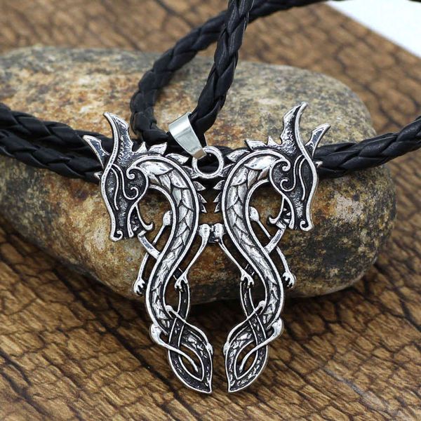 style nordic viking domineering double wolf necklace pendant long sweater chain fashion men's and women's accessories, Silver
style nordic viking domineering double wolf necklace pendant long sweater chain fashion men's and women's accessories, Silver