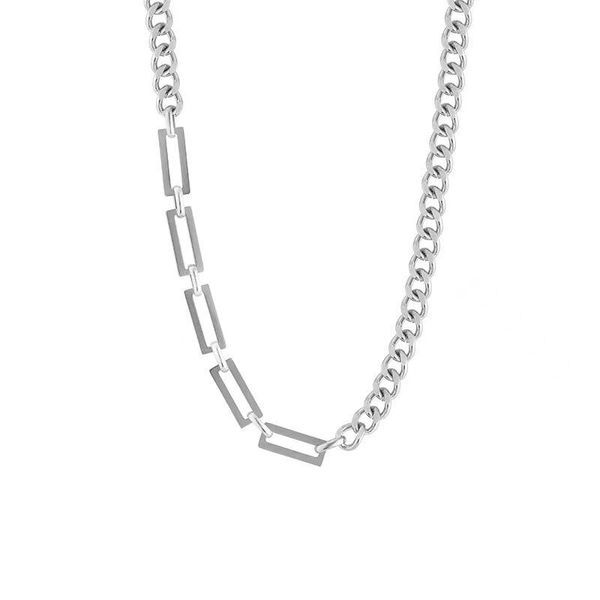 pendant necklaces potcet women's stainless steel titanium necklace cuban chain geometric fashion hip hop personality party jewelry, Silver
pendant necklaces potcet women's stainless steel titanium necklace cuban chain geometric fashion hip hop personality party jewelry, Silver