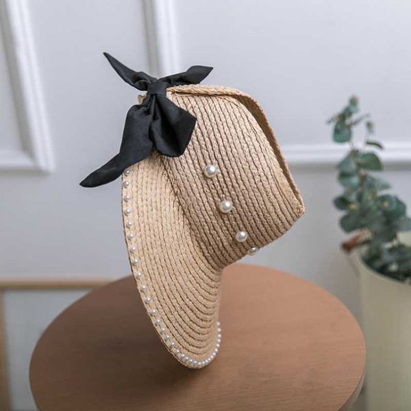 wide brim hats simple leisure elegant pearl bow summer charming hat foldable sunscreen along straw shade, Blue;gray
wide brim hats simple leisure elegant pearl bow summer charming hat foldable sunscreen along straw shade, Blue;gray