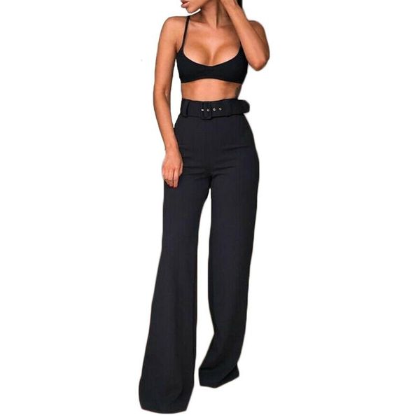 women's pants & capris women solid color plain palazzo fashion casual high waist wide leg flared ladies long trousers with belt fall su, Black;white
women's pants & capris women solid color plain palazzo fashion casual high waist wide leg flared ladies long trousers with belt fall su, Black;white