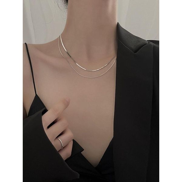 pendant necklaces women's double-layer silver necklace summer sterling all-match simple cold style clavicle chain n
pendant necklaces women's double-layer silver necklace summer sterling all-match simple cold style clavicle chain n